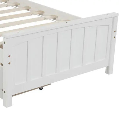 Twin Size Platform Bed With Two Drawers, White My Store