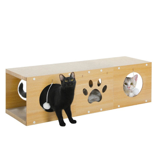 MUlti-Hole Fun Cat Tunnel With Scratching Board My Store