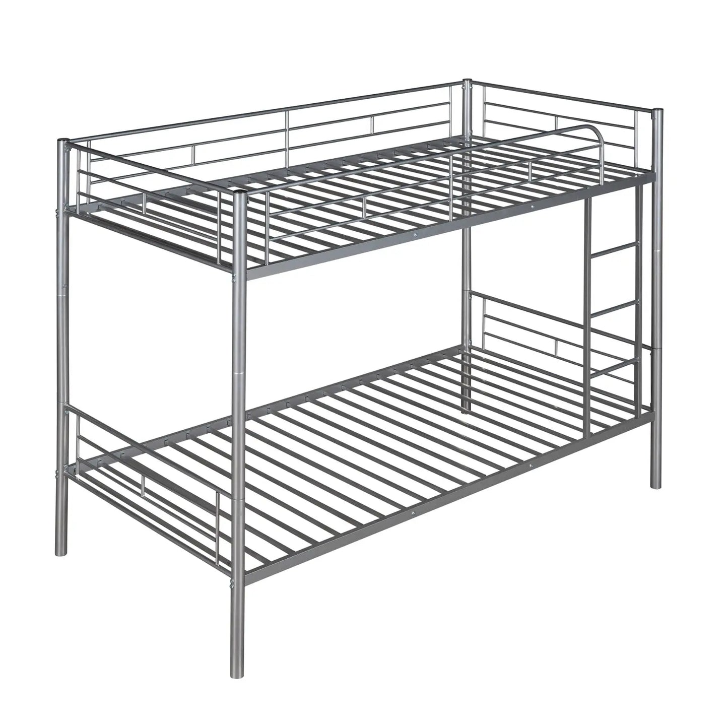 Twin Over Twin Metal Bunk Bed  Silver My Store