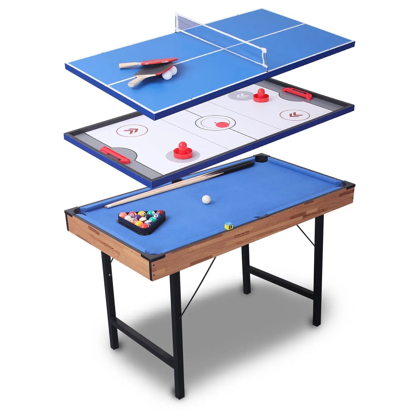 3 In 1 48in Folding Portable Combo Game Table Set With Ping Pong, Slide Hockey, Pool Billiards For Kids And Adults My Store