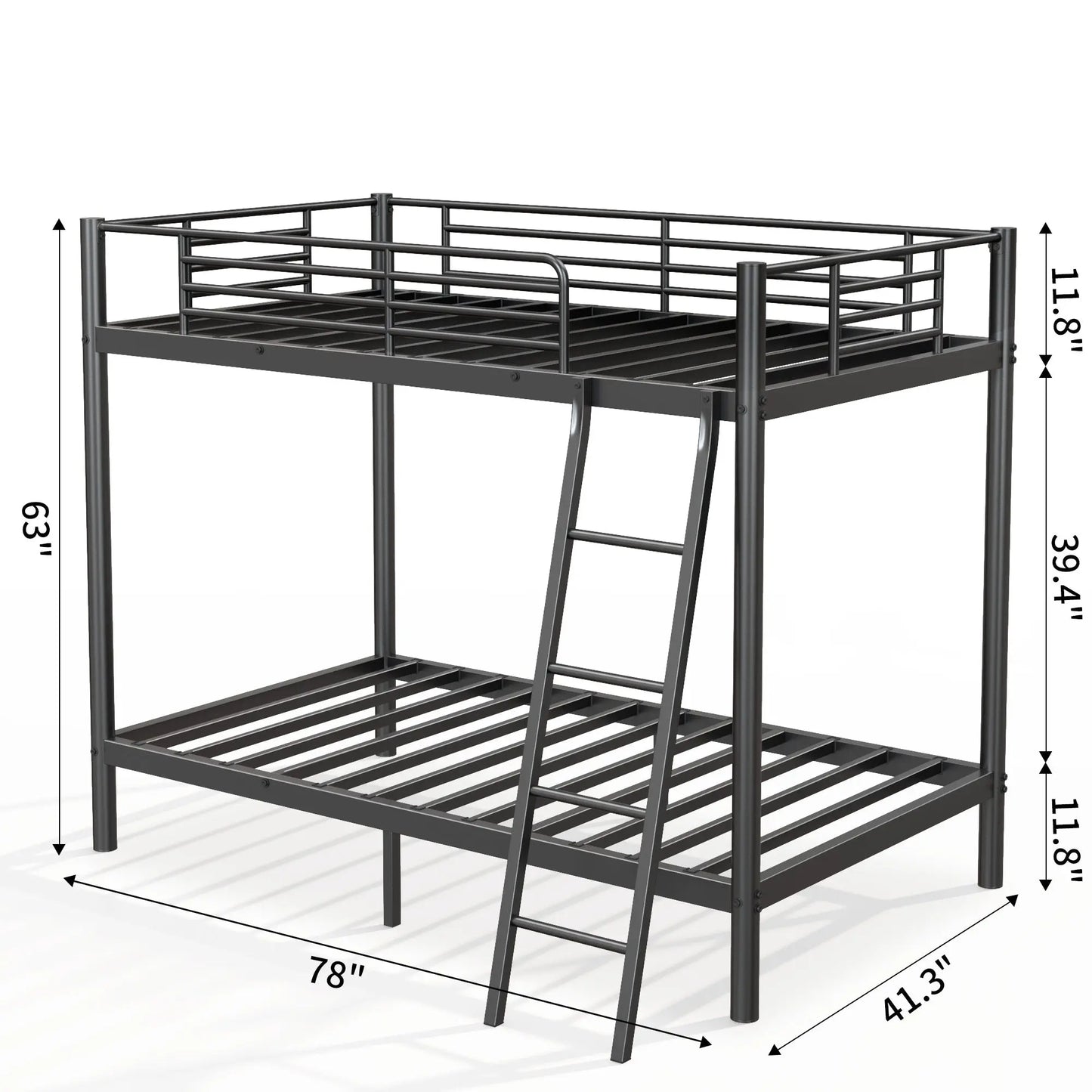 Loft Bunk Bed Twin Over Twin Size With Ladder My Store