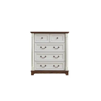 Farmhouse Style 5 Drawer Dresser Chest With Base Wooden Rustic My Store