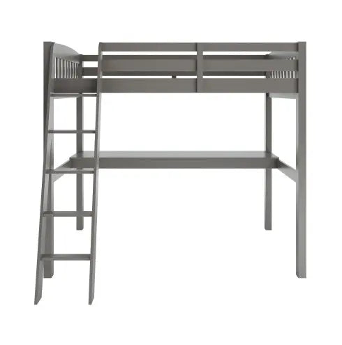 Grey High Loft Bed With Desk And Storage My Store