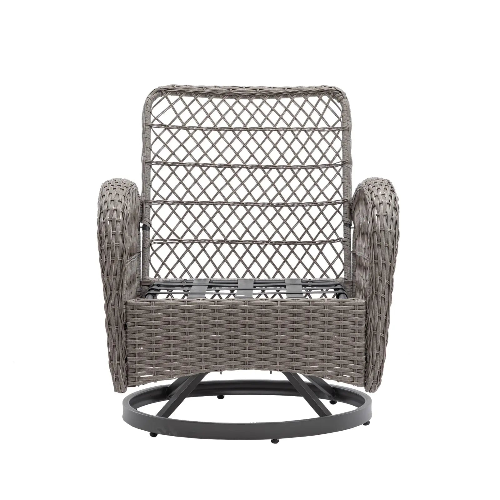 3pc Outdoor Swivel Rocker Chairs, 360  Rocking Patio Set With Thick Cushions My Store