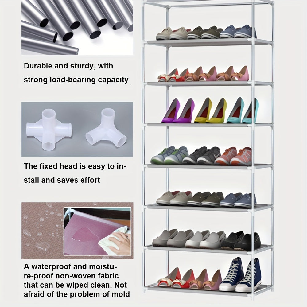 1 Set Of 10-layer Shoe Cabinet With Dust Cover, Easy To Assemble Inkedjoy