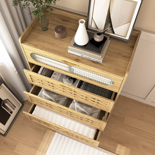 Wood 4 Drawer Dresser Modern Chest My Store