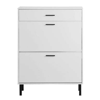 Modern Shoe Cabinet With Drawers & Metal Legs Inkedjoy