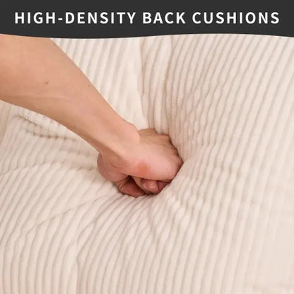 LY-023 WHITE COMPRESSION SOFA Combining Chaise Longue With 3-seater, Corduroy Fabric, Full Sponge Compression Sofa,combined Sofa With 4 Pillows For Living My Store