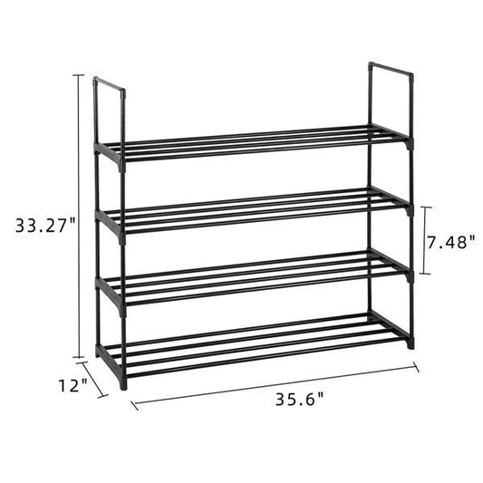 13 Tubes One Out Four Styles 8-layer Shoe Rack Black Inkedjoy
