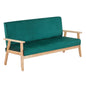 Modern Velvet Loveseat Sofa With Wooden Arms Office Couch 2-3 Seat My Store