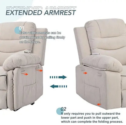 Massage Recliner And Heating Function And Side Pocket My Store
