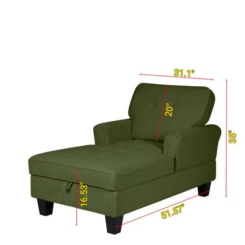 Chaise Lounge Indoor Sleeper Sofa Bed Chair Upholstered Lounge Chair For Bedroom Living Room With Rivets My Store