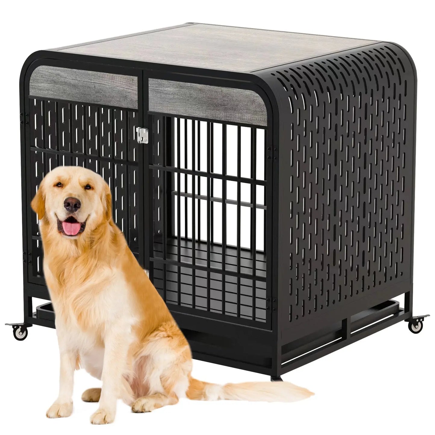 Heavy Duty Dog Crate Furniture Wooden Table 42inch Grey My Store