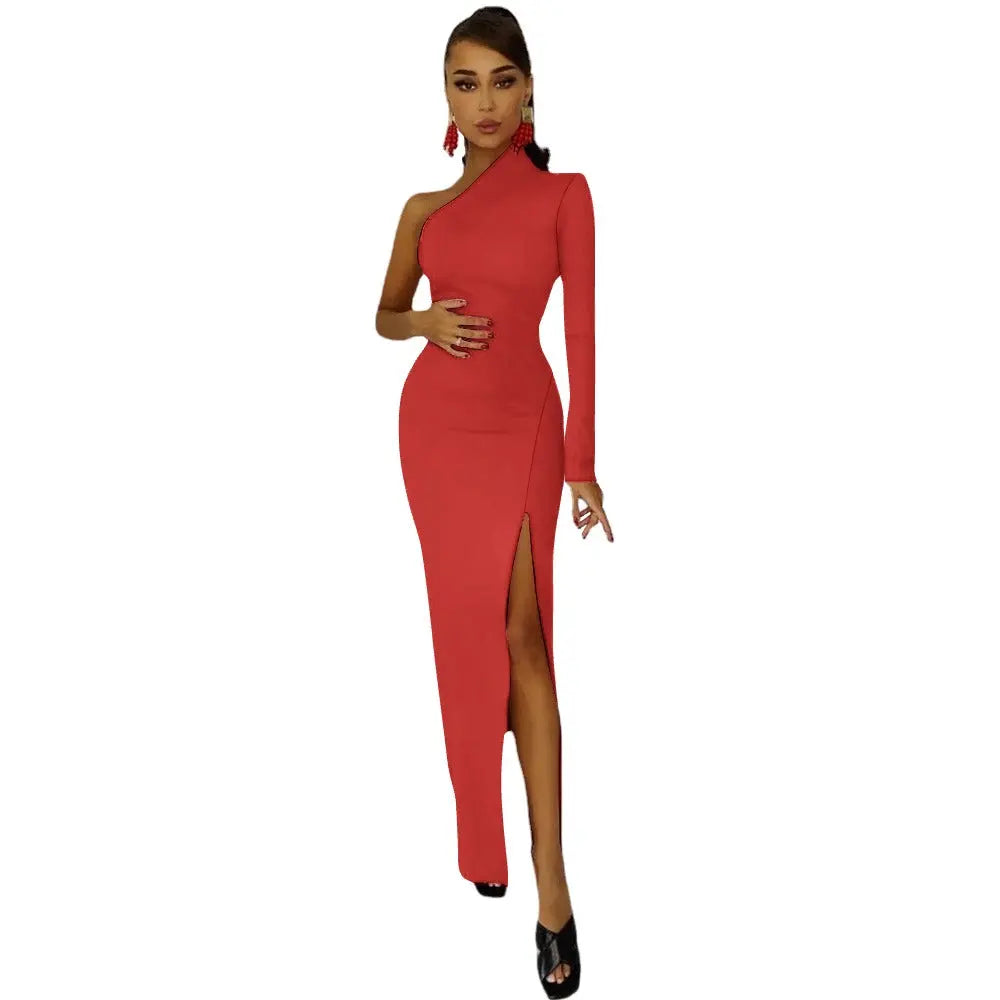Half Sleeve Slit Dress Inkedjoy