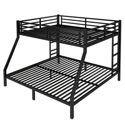 Metal Queen Over King Bunk Bed - Black My Store