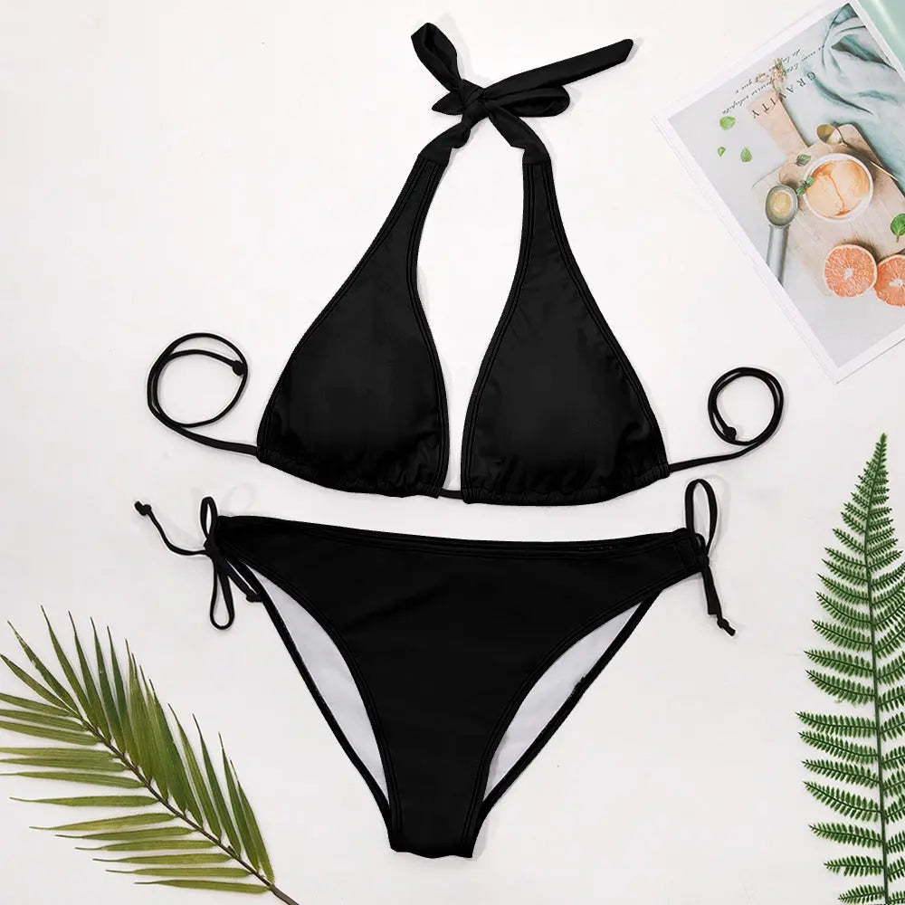 V-Neck Bikini Swimsuit Inkedjoy
