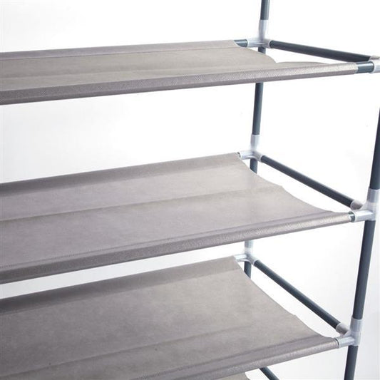 Simple Shoe Rack Without Dust Cover, 10 Layers Of 30 Pairs Of Shoe, Gray Tube Inkedjoy