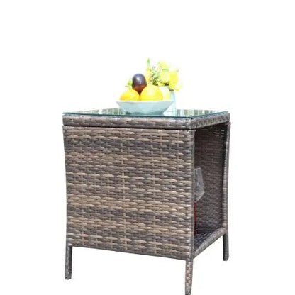 Outdoor Patio Furniture 1 Coffee Table With Clear Tempered Glass My Store