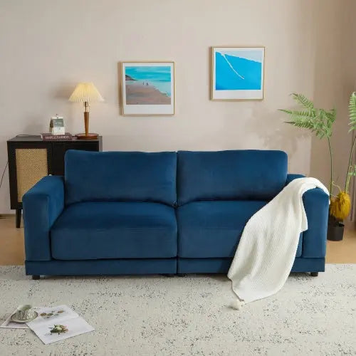 Modern Velvet Upholstery, Deep Cushions Couch My Store