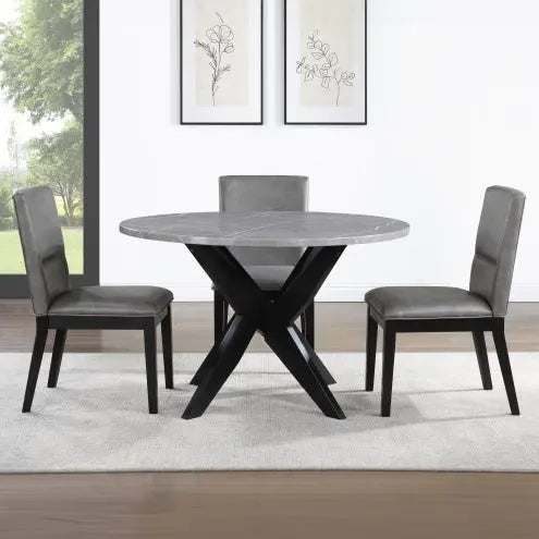 Amy - 5 Piece Dining Set Gray My Store