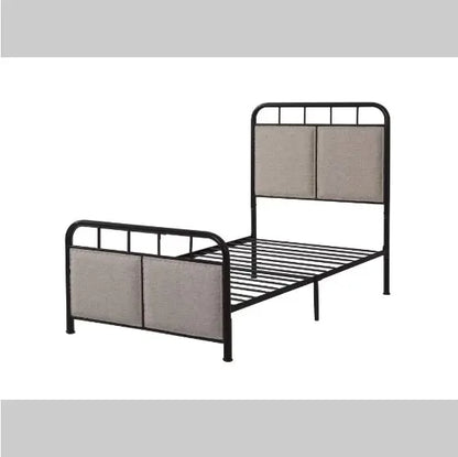 Double-size Linen Upholstered Platform Metal Bed Frame My Store