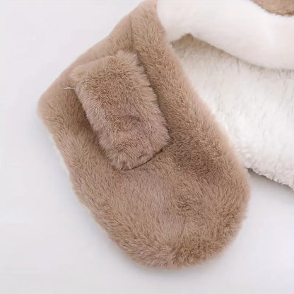 Cute Deer Hat Women Plush Rabbit Ear Funny Lolita Sweet Kawaii Winter Fluffy Fleece Warm Hat Plush Winter Thickened Cute Antlers Baby Hat With Scarf For 5-10 Y Children My Store