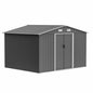 10X8 FT Outdoor Storage Shed- Grey Inkedjoy