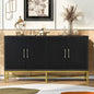 Four Door Cabinet With Metal And Crossed Leg Design My Store