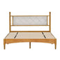 Queen Wood Bed Frame With Upholstered Headboard Wooden Bed My Store