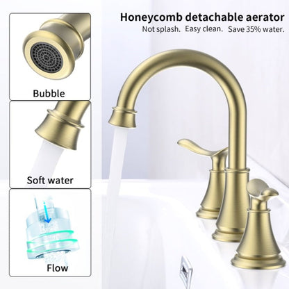 2-Handle 8 Inch Faucet -Gold My Store