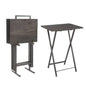 5 Piece Folding TV Tray Table Set,Foldable Sofa Side Table,End Table,Snack Table,Space Saving My Store