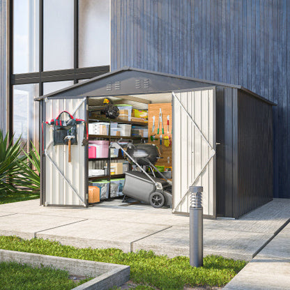 10X8 FT Outdoor Storage Shed- Black Inkedjoy
