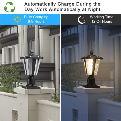 Solar Pillar Headlights With Dimmable LEDs 1-pack My Store
