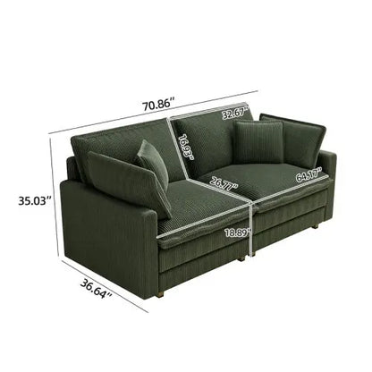 Deep Seat, 4 Pillow, Modern Sofa My Store