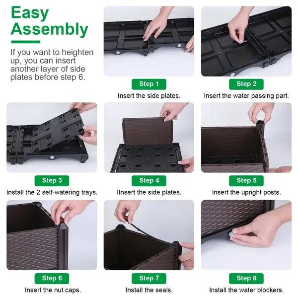 Raised Garden Bed Plant Growth Box With Self-watering System For Garden My Store