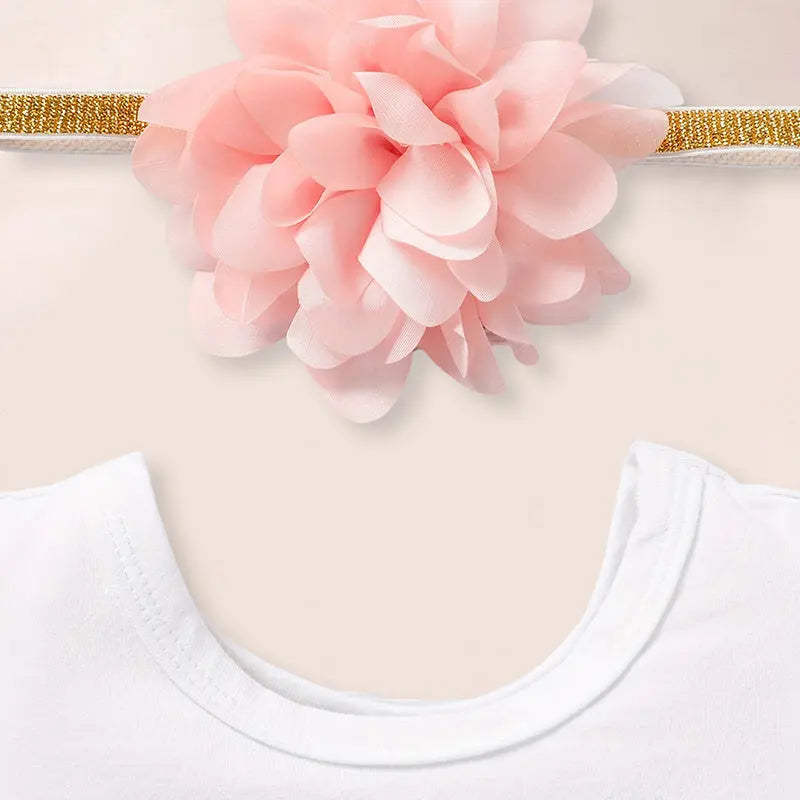 Newborn Baby Girl Outfits Infant Letter Print Romper Tutu Skirt Headband Coming Home Clothes Set My Store