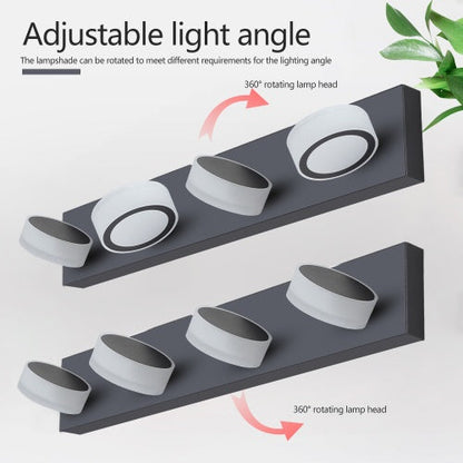 LED Modern Black 4 Light Vanity Light Fixture Mirror Bathroom Wall Light Inkedjoy