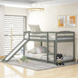 Gray Twin Twin Bunk Bed Convertible Slide Ladder My Store