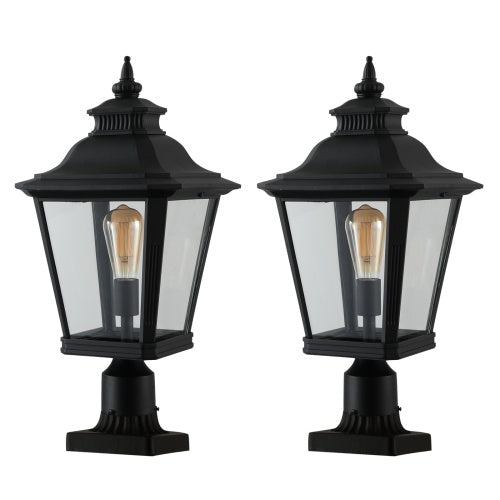 Outdoor Glass Pillar Headlights Support Many Types Of Bulbs-2 Packs My Store