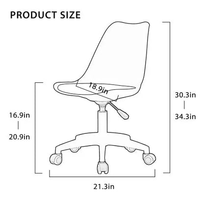 Modern Home Office Desk Chairs, Adjustable 360 Swivel Chair Engineering Plastic Armless Swivel Computer Chair With Wheels For Living Room, Bed Room Office Hotel Dining Room And Amber Brown My Store