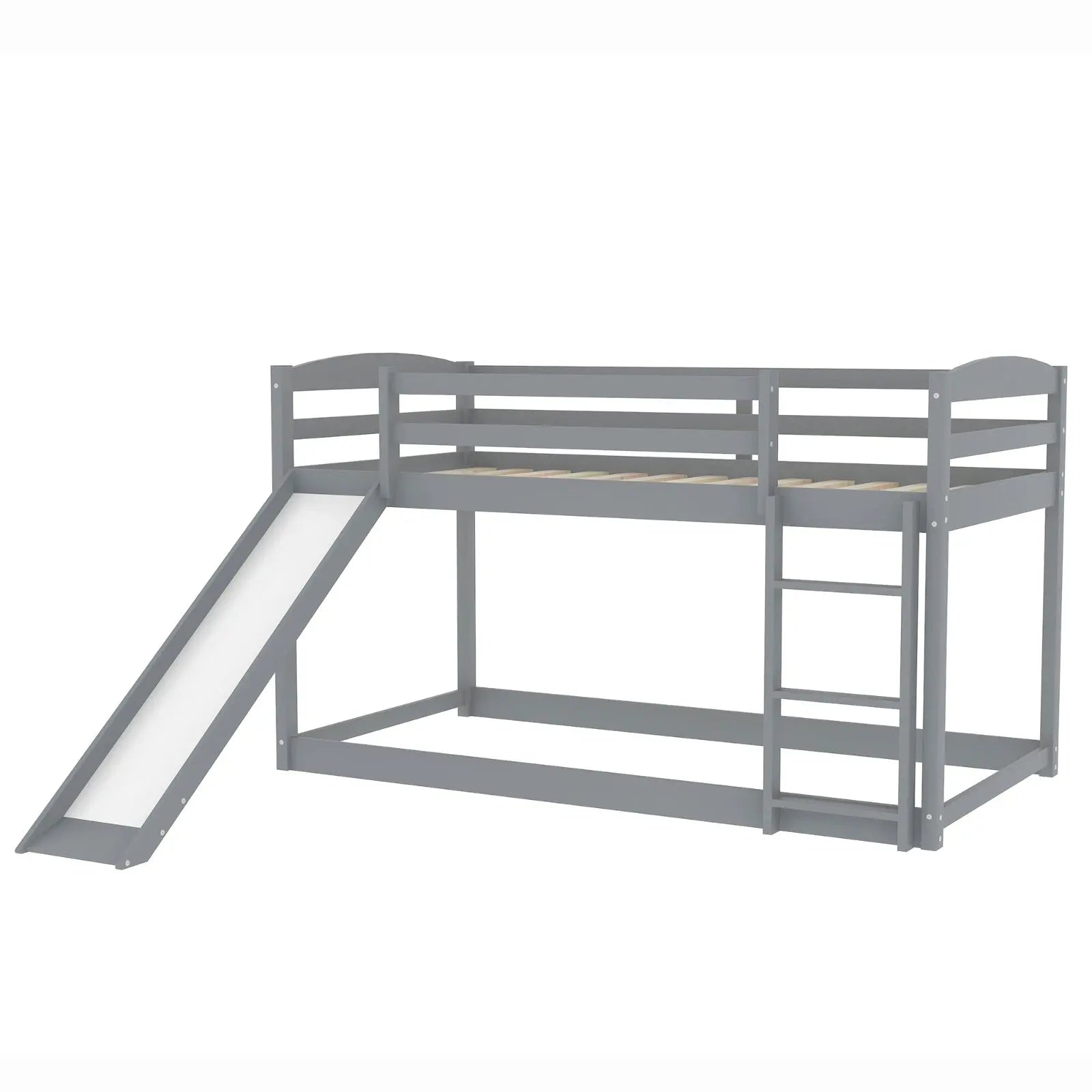 Gray Twin Twin Bunk Bed Convertible Slide Ladder My Store