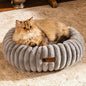 Donut Pet Bed - Washable Round Pet Bed For Indoor Fluffy Non-Slip Calming Bed -Grey My Store