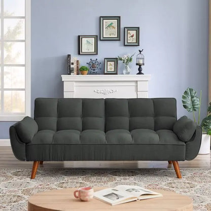 Newly Designed Linen Sofa Furniture With Adjustable Backrest And Easy Assembly Lounge Chair - Dark Gray My Store