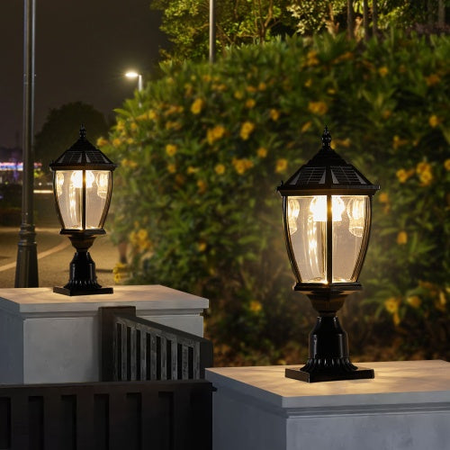 Solar Pillar Headlights With Dimmable LEDs - 2 Packs My Store