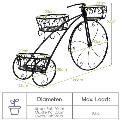 Tricycle Plant Stand Flower Pot Cart Holder In Parisian Style Inkedjoy