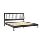 Mid-Century Modern Solid Wood King Spindle Bed Black My Store