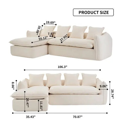 Comfy Sectional L-Shape Sofa Couch With Chaise My Store