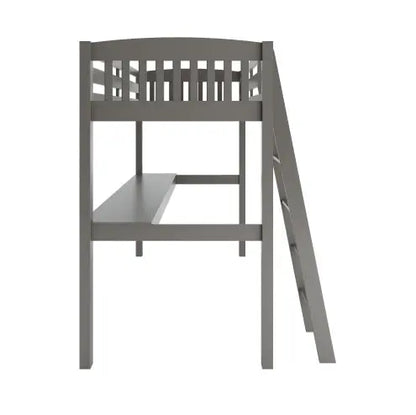 Grey High Loft Bed With Desk And Storage My Store