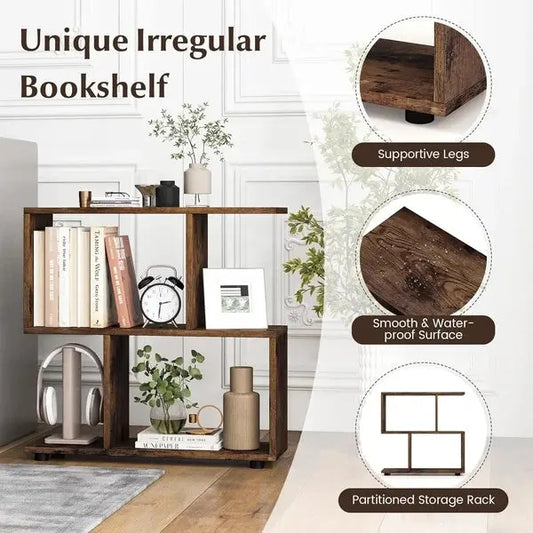 Transform Your Space With These Stylish 2-Tier Wooden Bookcases My Store