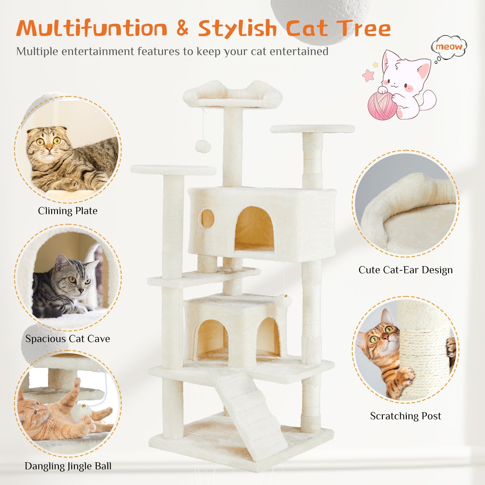 Multi Functional Cat Treehouse Cat Climbing Frame My Store